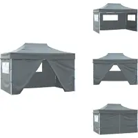 vidaXL Opklapbare partytent met 4 zijwanden, 3 x 4,5 meter, antraciet - Partytenten en evenementententen