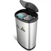 Rijoka Prullenbak Sensor Dubbel 50 Liter RVS Soft Close Vingerafdrukvrij