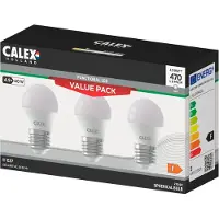 Calex Led lamp E27 | Kogel | | 3 stuks (4.9W, 470lm, 2700K)