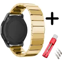 Strap-it bandje metaal goud + toolkit - geschikt voor Xiaomi Amazfit GTS / GTS 2 / GTS 3 / GTS 4 / Bip / Bip Lite / Bip S / Bip U Pro