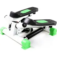 Viking Choice Stepper fitness - met weerstandsbanden - en display - tot 120kg - Wit/Zwart/Groen