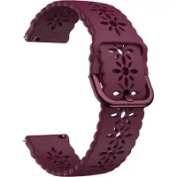 Strap-it Smartwatch bandje - siliconen bandje met patroon geschikt voor Polar Ignite / Ignite 2 / Unite / Pacer - Amazfit GTS / Bip / GTR 42mm - Huawei Watch GT 2 42mm / GT 3 42mm / GT 3 Pro 43mm - bordeaux