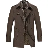 Allthemen Heren Parka Wollen Jassen - Korte Warme Winterjas- 2XL