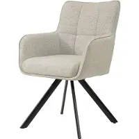 LivingFurn Eetkamerstoel Tori - Zand/Zwart - Set van 2