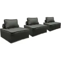 Sweeek Modulaire fauteuils in stof (Set van 3) Grijs