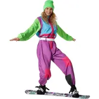 TecTake dressforfun - dameskostuum retro 80er 90er ski pak - XXL - Verkleedkleding carnaval - Halloween - Verkleden - Feestkleding - Carnavalskleding - Feest - Partykleding