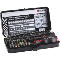 Würth 1/4 inch assortiment dopsleutels 33 stuks (5 mm, 4 mm, 5,5 mm, 6 mm, 7 mm, 8 mm, 9 mm, 10 mm, 11 mm, 12 mm, 13 mm, 14 mm)