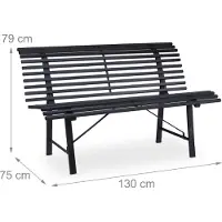 Relaxdays tuinbank - 2 persoons - 130 cm breed - weerbestendig - max 230 kg - staal