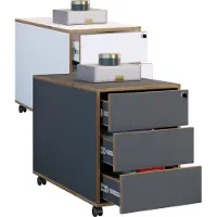 VCM Verrijdbare bijzetcontainer kantoorcontainer wielen oprolbaar koppelbaar Salia 3 lade diepte 70 cm