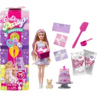 Barbie Uitpakparty Dierenverjaardag - Barbiepop met paarse highlights