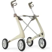 By Acre Carbon Ultralight Rollator - Lichtgewicht 4,8 kg - Brede maat 47 cm - Wit