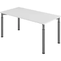 Hjh OFFICE PRO YAMA 16 S 160 x 80 - hoogte - verstelbaar frame zilver - 160 x 80 Grijs/Zilver Tafelhoogte I In hoogte verstelbaar