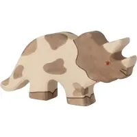 Holztiger Figurine - - 80336 - Triceratops - Handgeschilderd hout - Afmetingen 17x2,3x7,5 cm