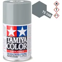 Tamiya Hobbyverf Acrylverf - TS-100 Bright Gun Metal - Satin - Acryl Spray - Verf spuitbus - 100 ml