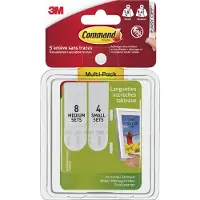 3M Command fotobevestigingsstrips S en M, voordeelverpakking Wit Inhoud: 12 paar