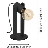 Eglo Plimsoll Tafellamp - E27 - 25,5 cm - Zwart