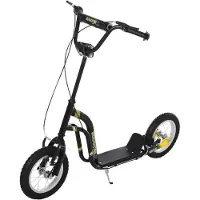 HOMCOM HOMdotCOM Step scooter stadsscooter kinderen luchtbanden verstelbare step aluminium wit