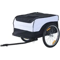 Aosom Aanhaakwagen, 20 inch, transportwagen, fietsaanhanger, rood/zwart, model JL-8QKU-WKR2
