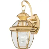 Elstead Lighting LED Wand Buitenlamp Newbury | 1X E27 Max 60W | IP44 | Dimbaar | Lacquered Polished Brass