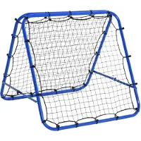 HOMCOM voetbal rebounder, kickback-doel, dubbelzijdige terugkaatswand, net, staal