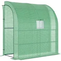 Outsunny folietunnel/kas met 2 deuren, geschikt voor het kweken van planten, met UV-bescherming, groen
