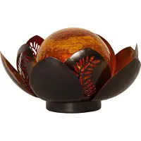 Star Trading Solar decoratie Lelie, LED, waterlelie, amberkleurig, voor buiten, metaal, schemersensor, glas, warm wit, 24 cm