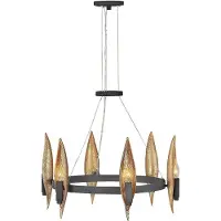 HINKLEY LED Kroonluchter | 6X E14 Max 40W | Dimbaar | Carbon Black with Deluxe Gold