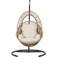 Ebuy24 Tim loungemeubel hangstoel met kussen zwart, natuur.
