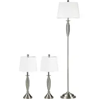 HOMCOM B31-334V90, set van 3 vloer- en bureaulampen - B