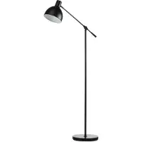 HOMCOM HOMdotCOM vloerlamp met industrieel design, in hoogte verstelbaar, vloerschakelaar; 30 m x 30 cm x 131 cm, zwart
