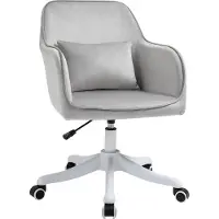 Vinsetto Massage-bureaustoel met lendenkussen 55 cm x 65 cm x 89 cm grijs