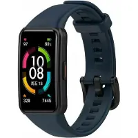 Strap-it Siliconen Smartwatch bandje - Geschikt voor Honor Band 6 siliconen bandje - donkerblauw - Horlogeband / Polsband / Armband
