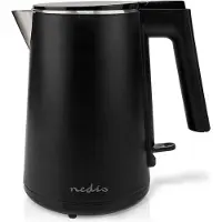 Nedis KAWK360EBK, 1 liter, 1500 watt, zwart, metaal, kunststof, waterniveau-indicator