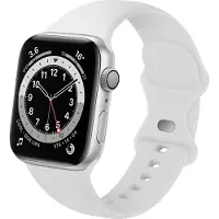 Strap-it Classic Siliconen band - Geschikt voor Apple Watch (Series 12/11/10), (SE 3/2/1), (Series 9/8/7/6/5/4) - 38/40/41/42mm - Wit - Bandje siliconen sport loop - iWatch sportbandje