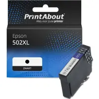 PrintAbout Inktcartridge 502XL (C13T02W14010) Zwart Hoge capaciteit geschikt voor Epson