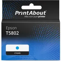 PrintAbout Huismerk Epson T5802 Inktcartridge Cyaan