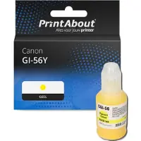 PrintAbout Huismerk Canon GI-56Y Inktcartridge Geel