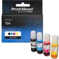 PrintAbout Huismerk Epson 104 (C13T00P14/24/34/440) Inktcartridge 4-kleuren Multipack