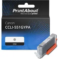PrintAbout Huismerk Canon CCLI-551GYPA Inktcartridge Grijs