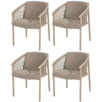 4 Seasons Outdoor Allora dining tuinstoel latte set van 4