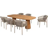 4 Seasons Outdoor Capri Allora dining tuinset 240x110xH75 cm 7 delig teak latte