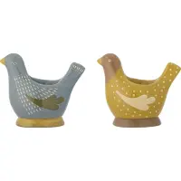 Bloomingville Birdy eierdop 2-pack Blue-yellow