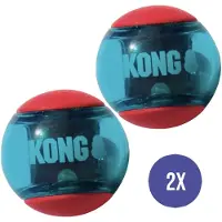 Kong squeez action rood 5x5x5 cm 2 st - Speelgoed Honden