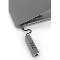 Terratec 251735 Connect C2 USB-C zu 3xUSB3.0, 1xLAN Adapter Alu
