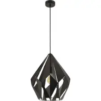Eglo Carlton 1 Hanglamp - E27 - 38,5 cm - Zwart/Zilver