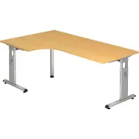 Hammerbacher Matrix VOS Hoogteverstelbaar Hoekbureau Beuken C-Voet 2.000 (B) x 1.200 (D) x 850 (H) mm Spaanplaat, Staal