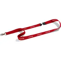 Durable textielband met opdruk VISITOR, met veiligheidssluiting en karabijnhaak, L 440 x B 20 mm