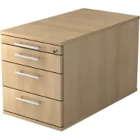 Hjh OFFICE PRO SIGNA TC30 RE - Rolcontainer Hout Eiken met 3 lades Rail handvat (kunststof)