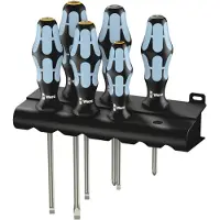 Wera 3334/3355/6 Schroevendraaier-set, RVS + houder, 6 -delig - 1 stuk(s) - 05032061001