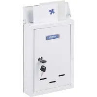 Relaxdays wandbrievenbus - met naambordje - metaal - 2 sleutels - 30,5 x 21 x 7 cm - wit